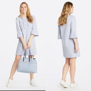Draper James Ruffle Seersucker Shirt Dress